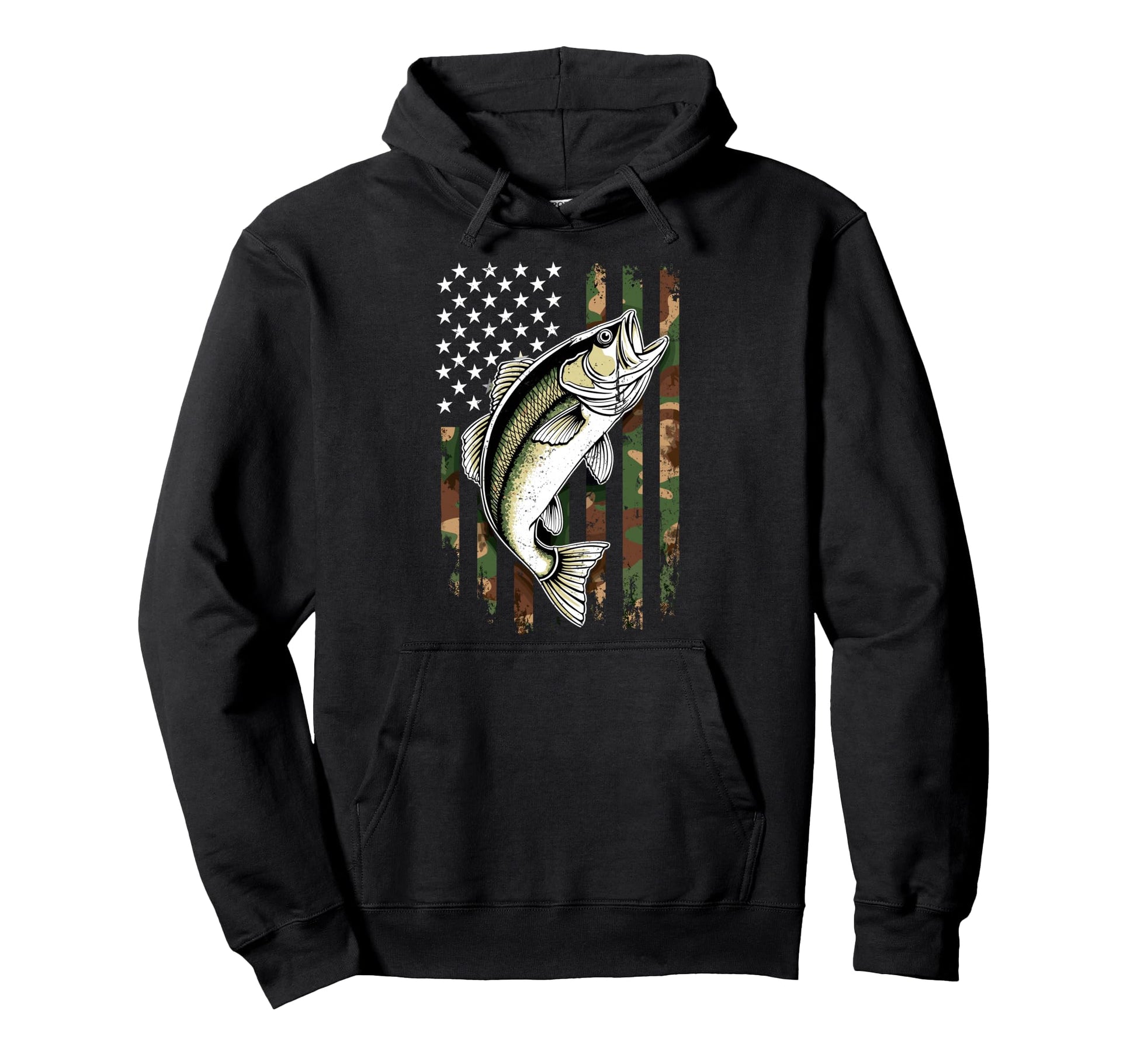 Us Camouflage Flag Fishing Lover Fish Hoodie - Trendy Graphic Men Women - T-Shirt, Sweatshirt, Hoodie