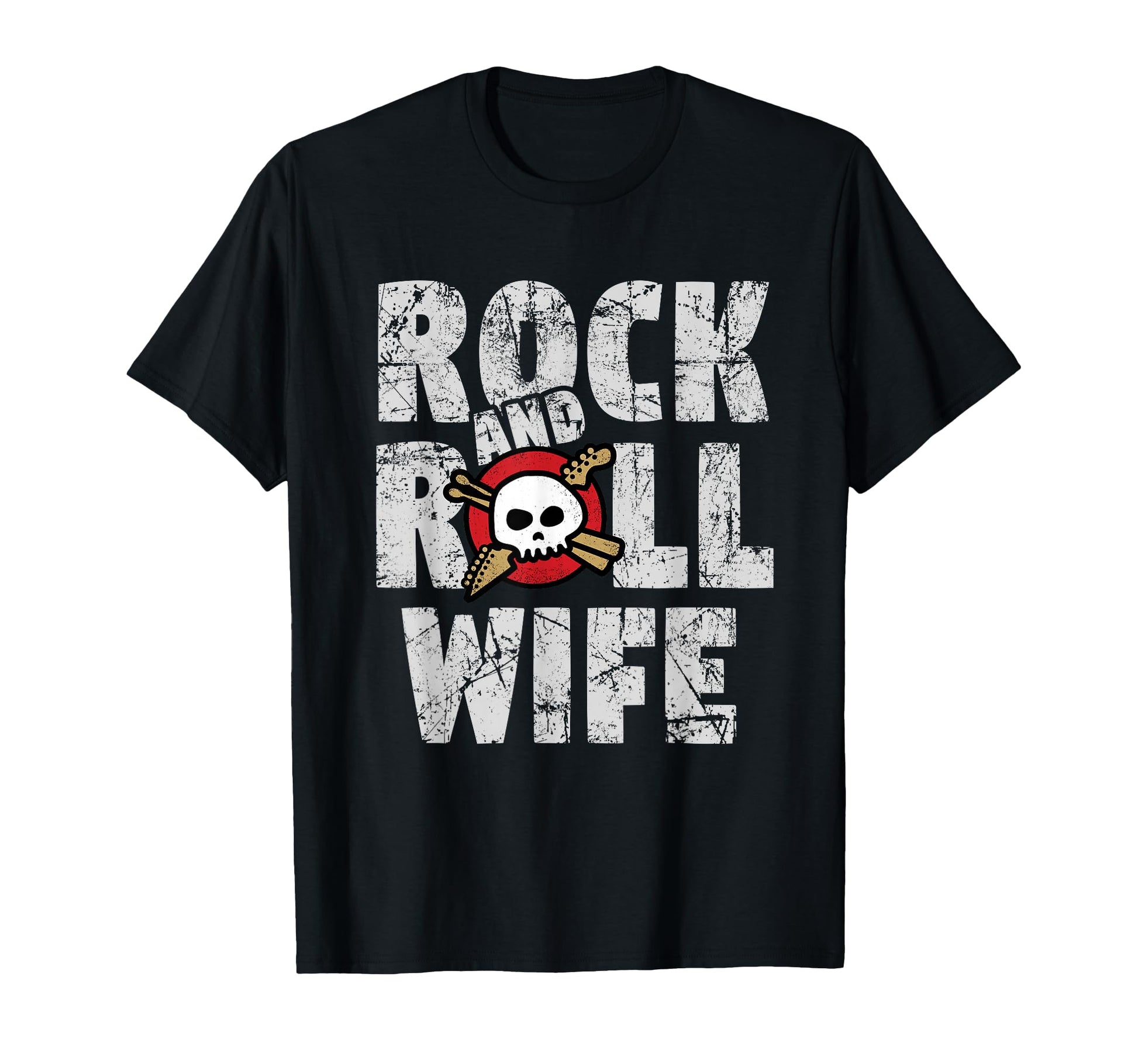 Rock And Roll Wife Skull Logo Rocker T-Shirt - Aesthetic Graphic Unisex - T-Shirt, Sweatshirt, Hoodie