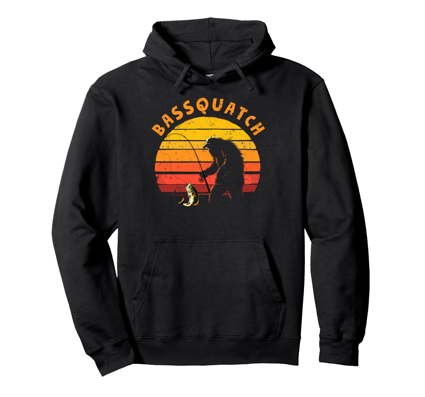 Bassquatch Sasquatch Fisher Bass Fishing Hoodie - Custom Art Print Unisex - T-Shirt, Sweatshirt, Hoodie