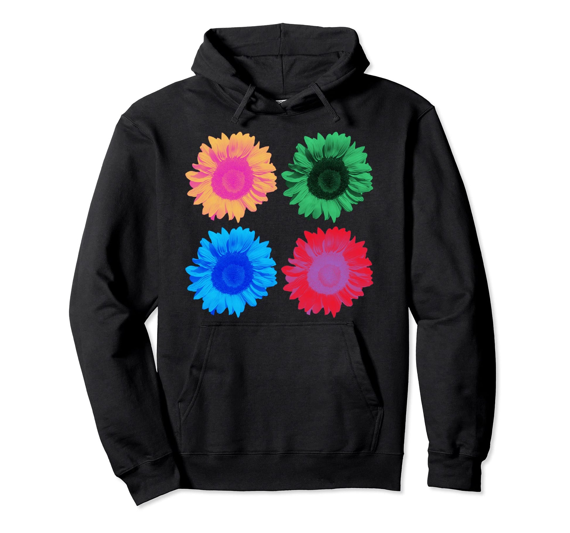 Pop Art Sunflowers 60S Artistic Floral Hoodie - Fun Novelty Design Unisex - T-Shirt, Sweatshirt, Hoodie