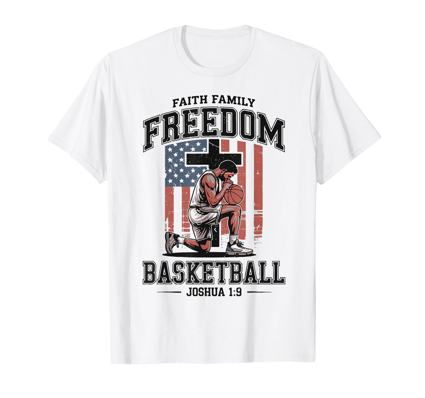 Faith Family Freedom Basketball T-Shirt - Custom Art Print Men Women - T-Shirt, Sweatshirt, Hoodie