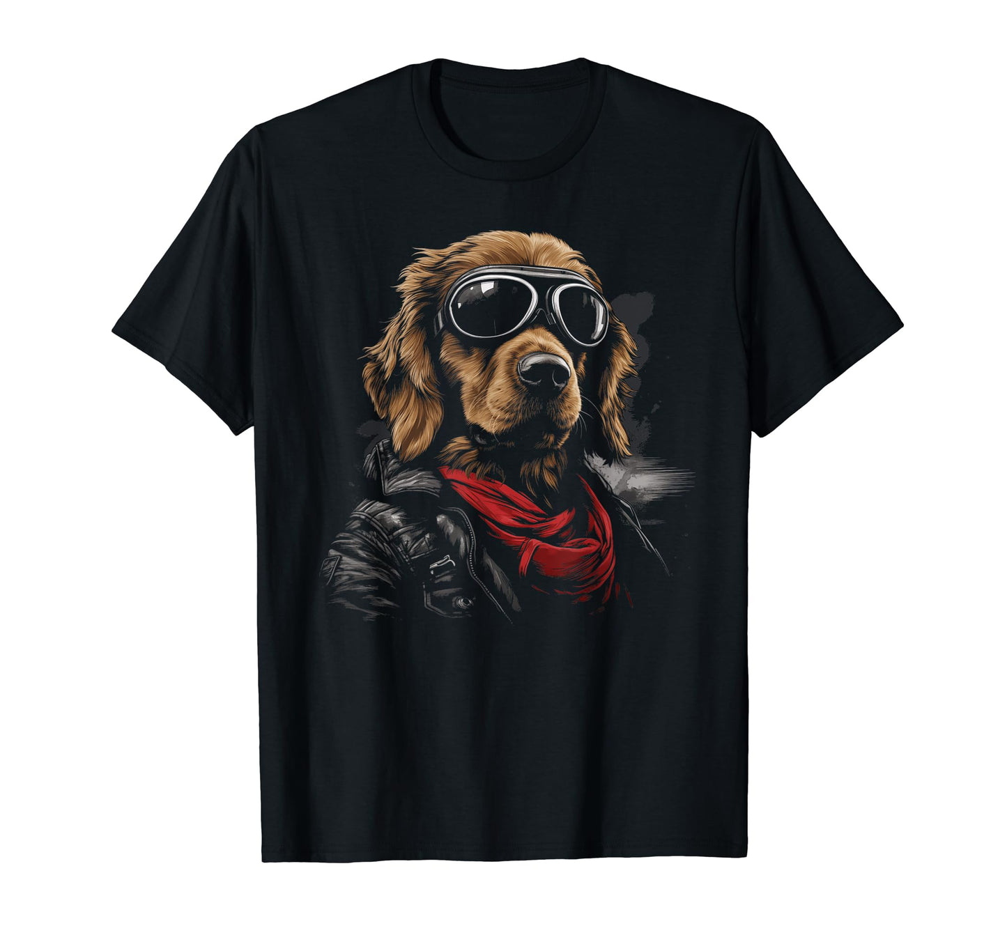 Motorcycle Dad Biker Dog Golden T-Shirt - Trendy Graphic Men Women - T-Shirt, Sweatshirt, Hoodie