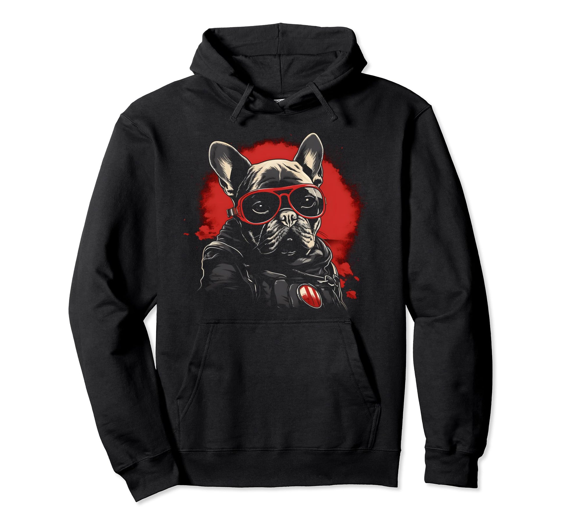 Motorcycle Dad Biker Dog Funny French Hoodie - Streetwear Style for Adults - T-Shirt, Sweatshirt, Hoodie