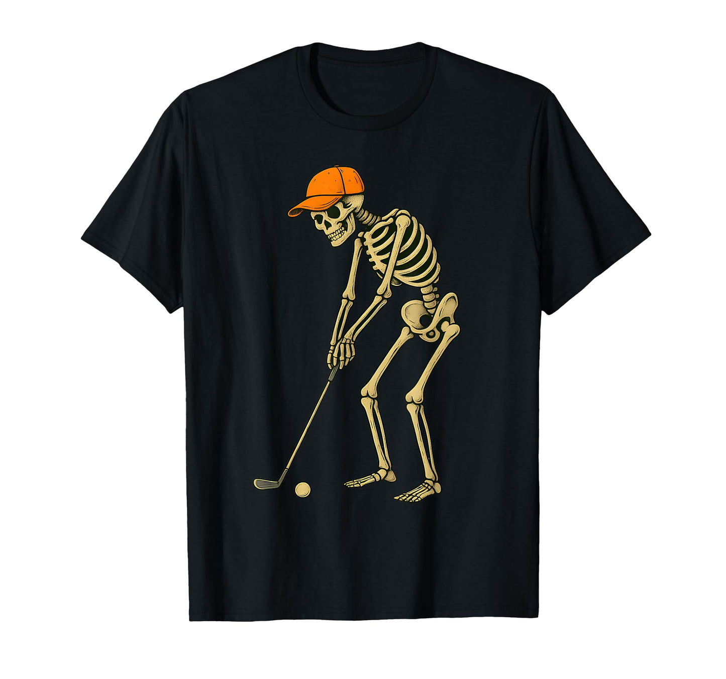 Skeleton Golf Halloween Golfer Golf T-Shirt - Custom Art Print Unisex - T-Shirt, Sweatshirt, Hoodie