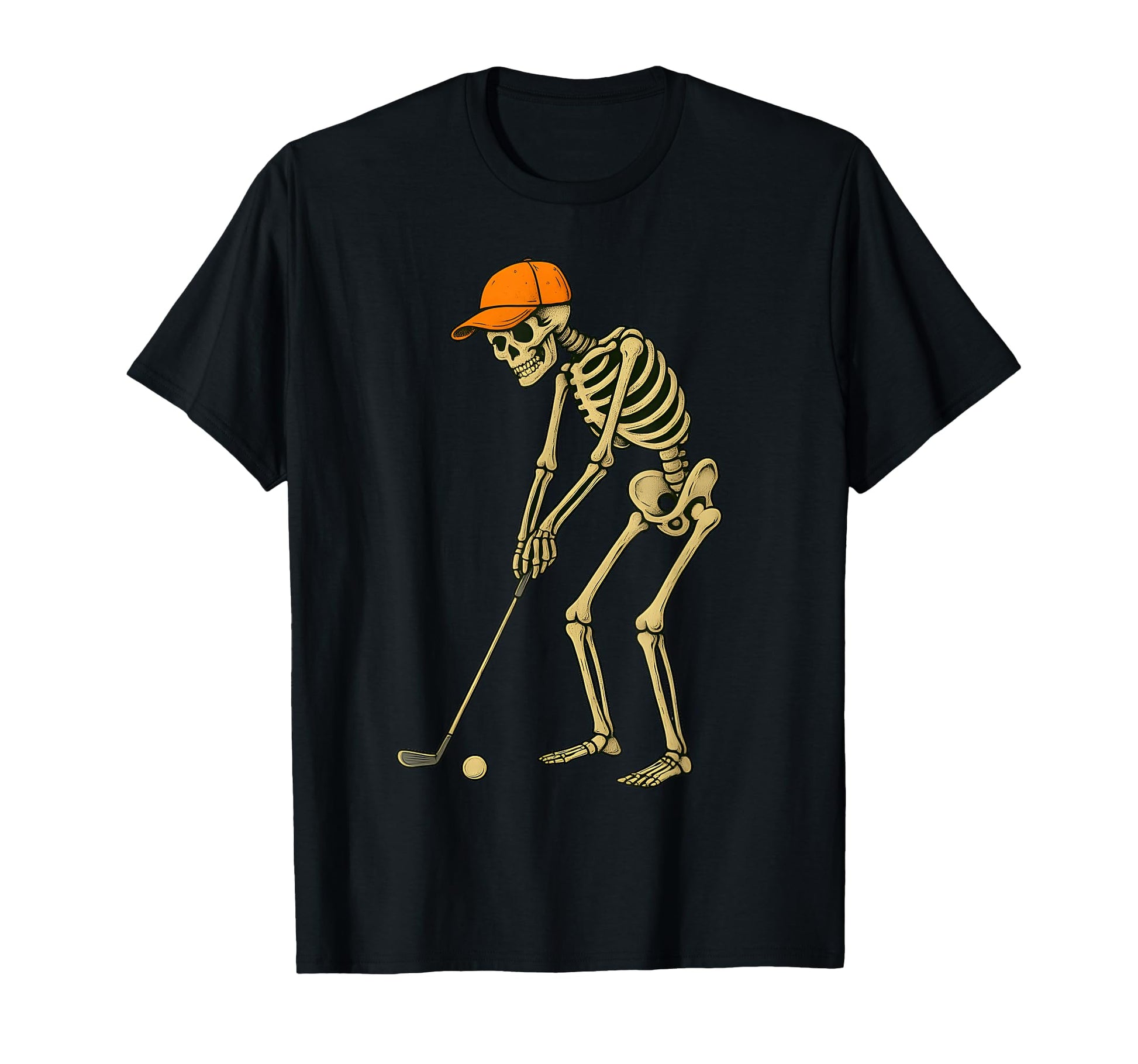 Skeleton Golf Halloween Golfer Golf T-Shirt - Custom Art Print Unisex - T-Shirt, Sweatshirt, Hoodie