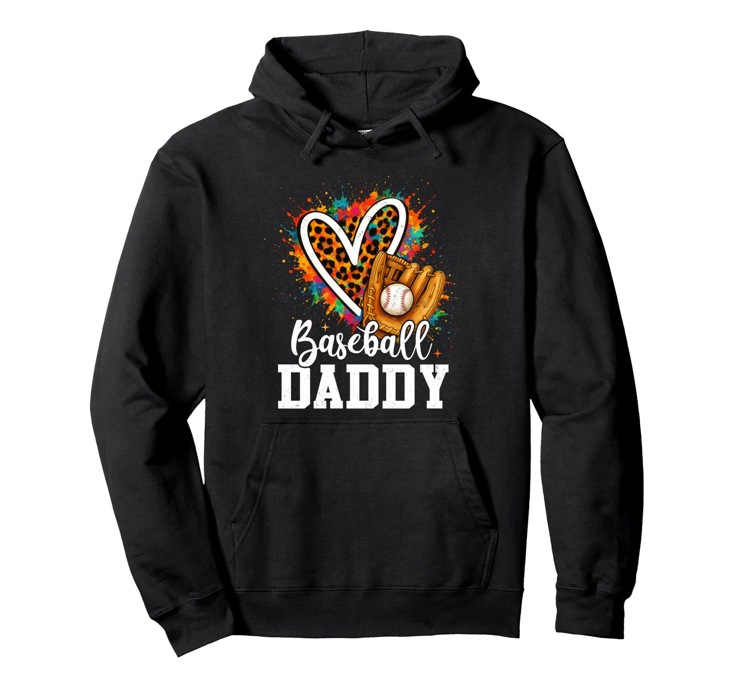 Baseball Daddy Fathers Day Hoodie - Graphic Print for Adults - T-Shirt, Sweatshirt, Hoodie