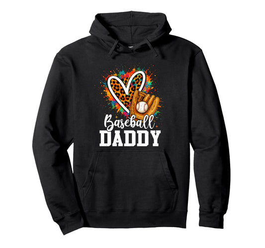 Baseball Daddy Fathers Day Hoodie - Graphic Print for Adults - T-Shirt, Sweatshirt, Hoodie