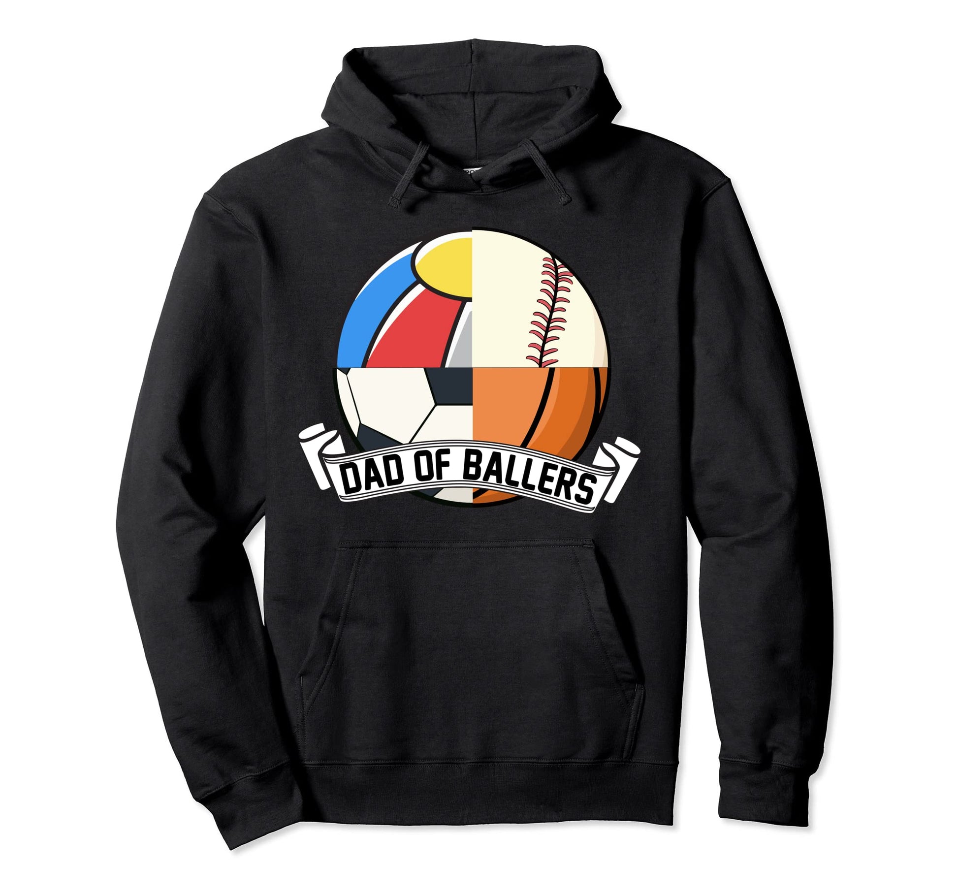 Dad Ballers Fathers Day Baseball Hoodie - Graphic Print for Adults - T-Shirt, Sweatshirt, Hoodie