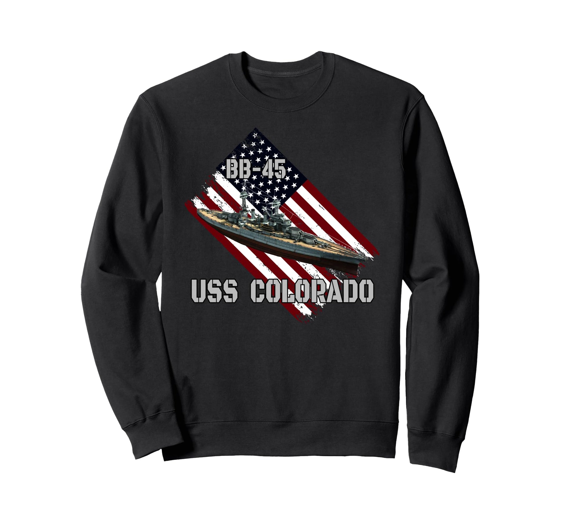 Battleship Uss Colorado Bb 45 Combat Sweatshirt - Unique Graphic Men Women - T-Shirt, Sweatshirt, Hoodie