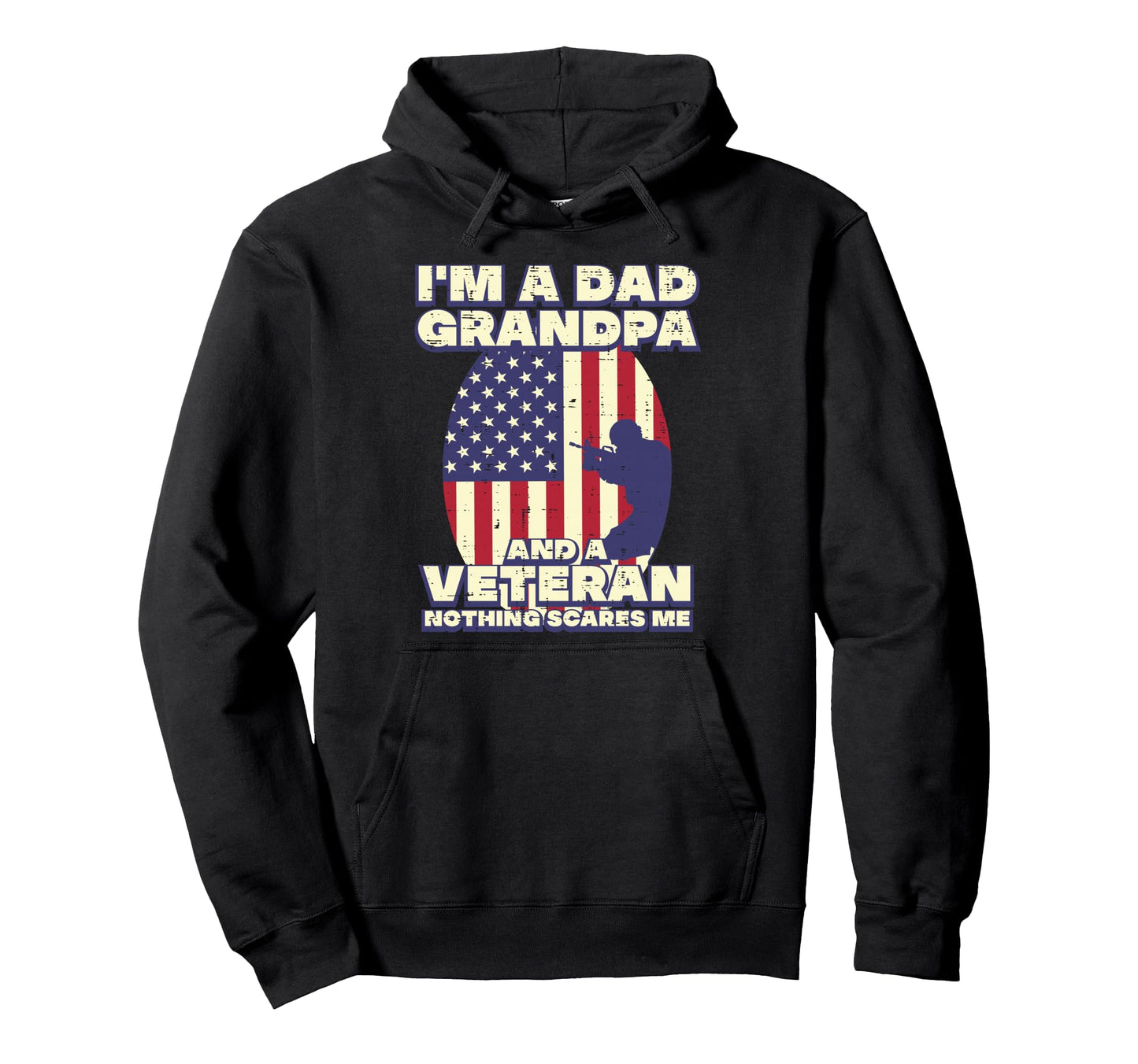 Dad Grandpa Veteran Flag Fathers Hoodie - Minimalist Print Men Women - T-Shirt, Sweatshirt, Hoodie