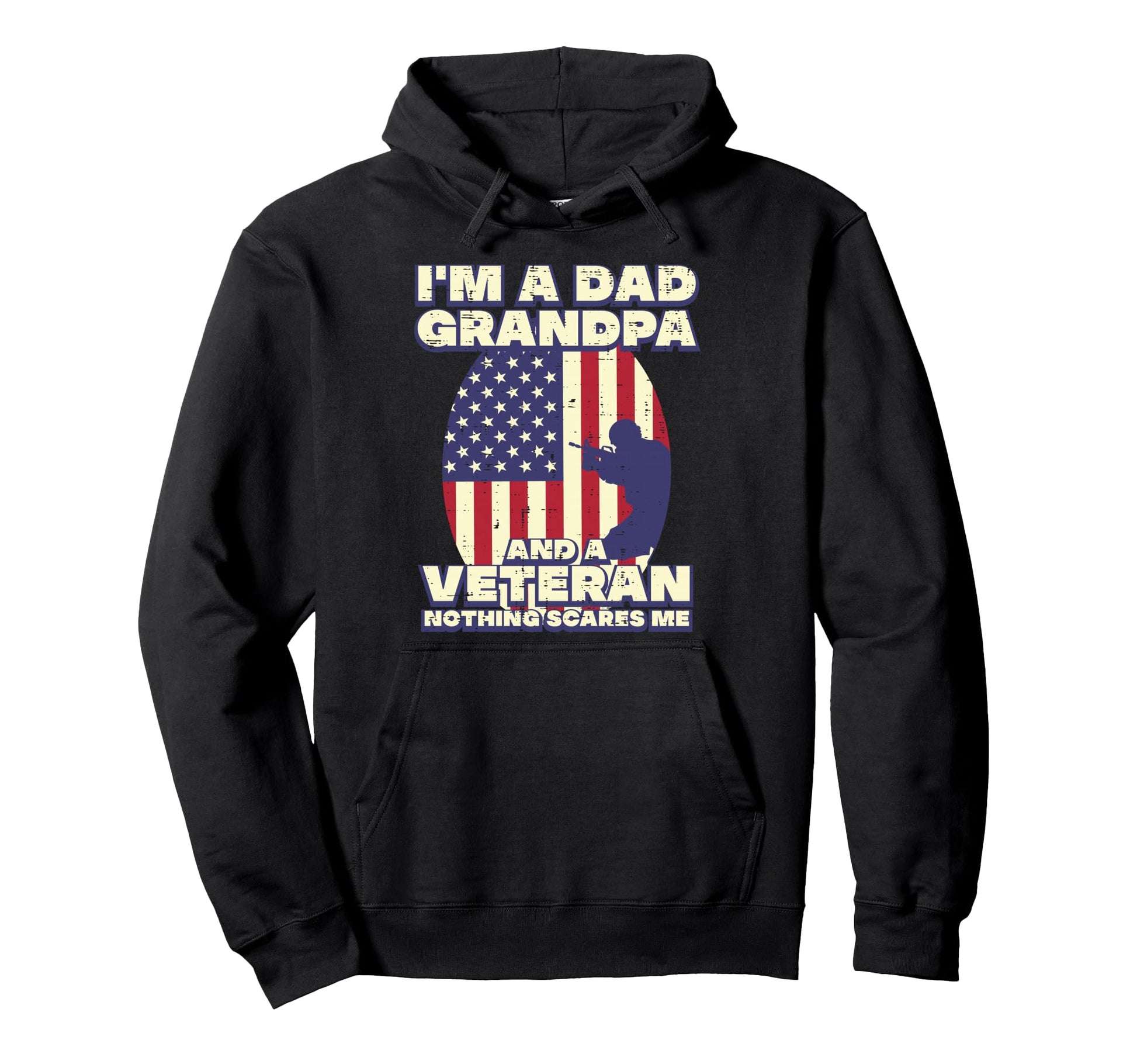 Dad Grandpa Veteran Flag Fathers Hoodie - Minimalist Print Men Women - T-Shirt, Sweatshirt, Hoodie