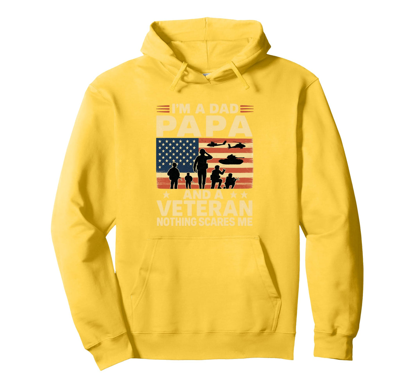 Im Dad Papa Veteran Papa Grandpa Hoodie - Custom Art Print Men Women - T-Shirt, Sweatshirt, Hoodie