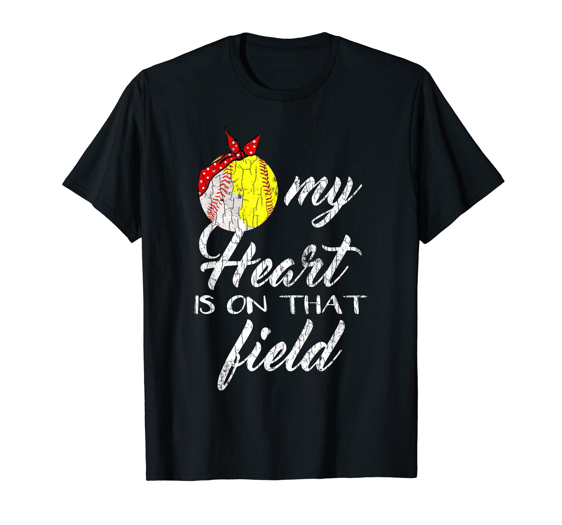 My Heart Is Field Funny Baseball T-Shirt - Fun Novelty Design Unisex - T-Shirt, Sweatshirt, Hoodie
