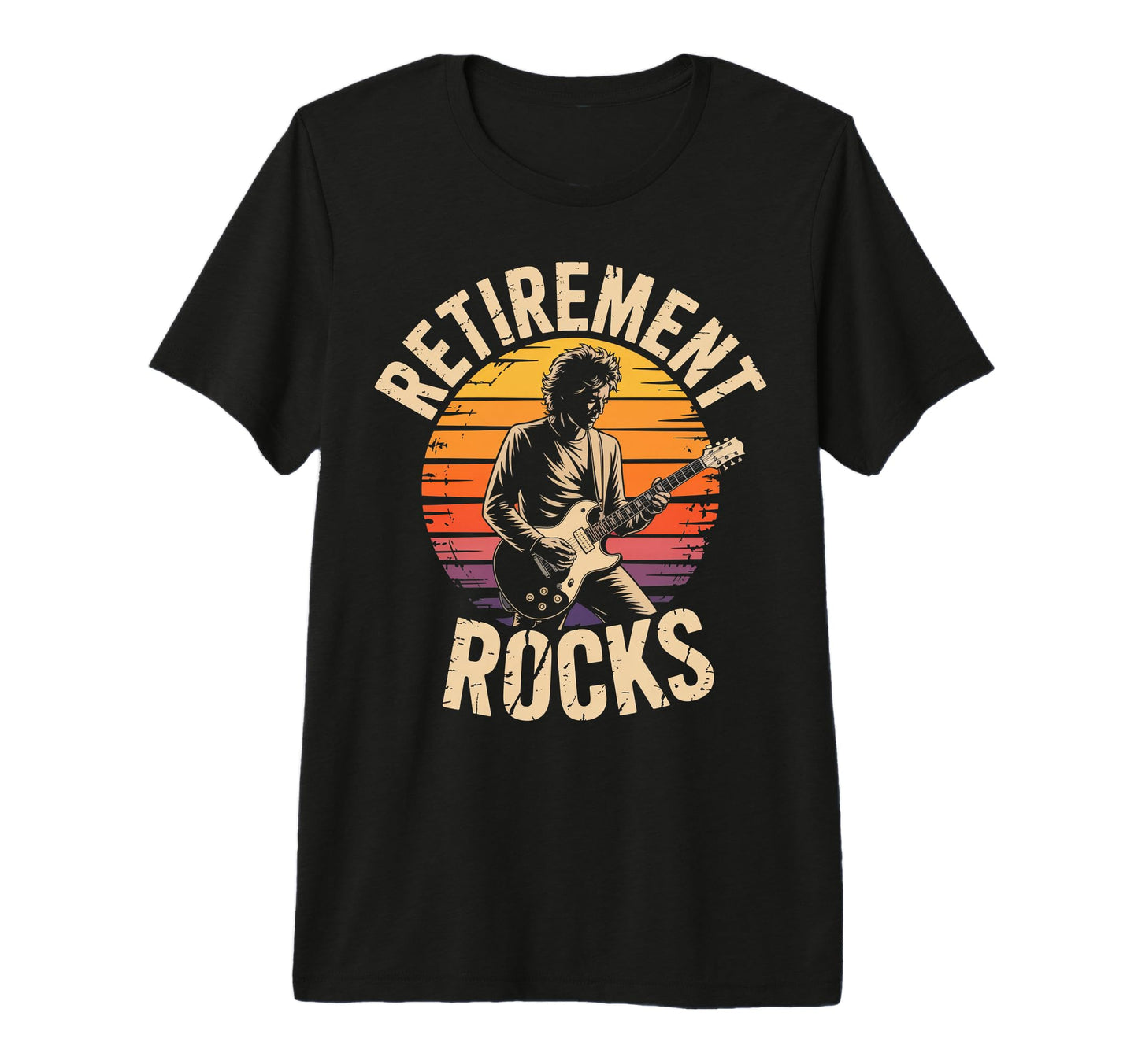 Retirement Rocks Acoustic Guitar Old T-Shirt - Unique Graphic Men Women - T-Shirt, Sweatshirt, Hoodie