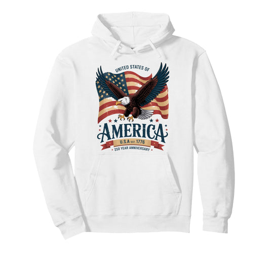 250Th Anniversary American History Usa Hoodie - Custom Art Print Unisex - T-Shirt, Sweatshirt, Hoodie