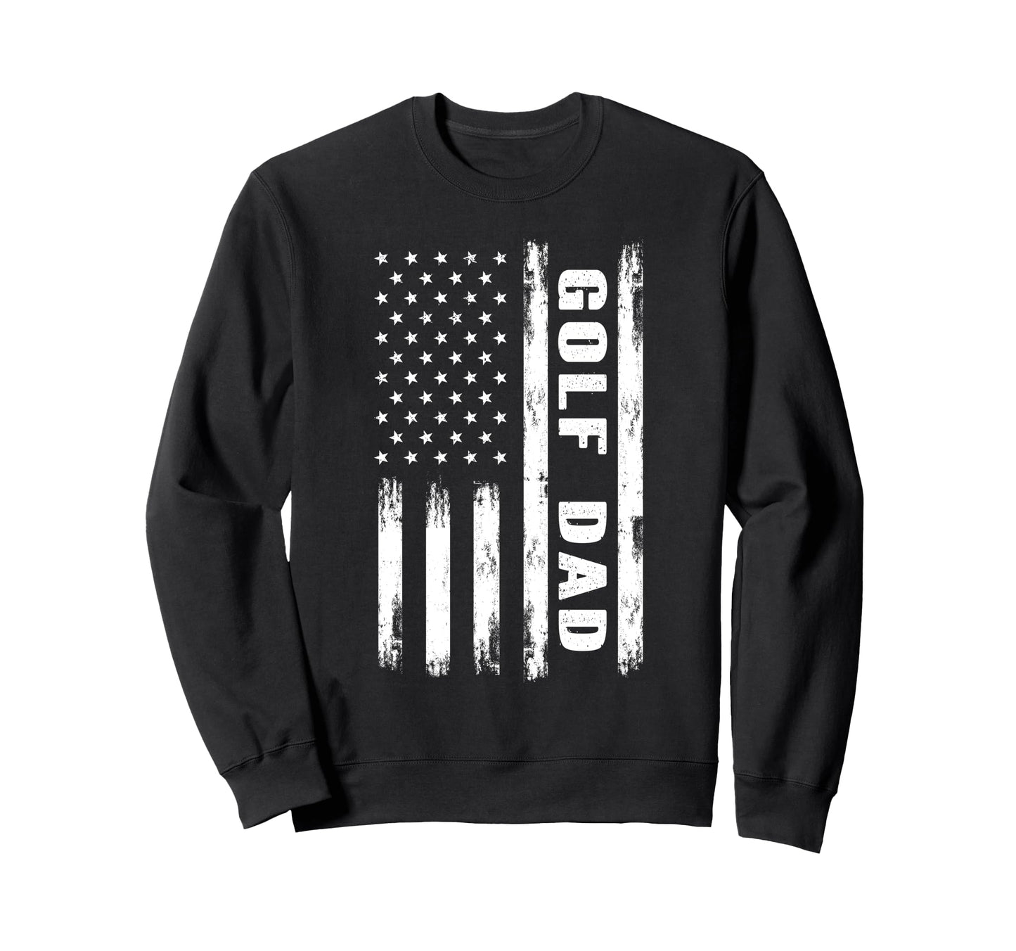 Golf Dad American Flag Grunge Sweatshirt - Custom Art Print Men Women - T-Shirt, Sweatshirt, Hoodie