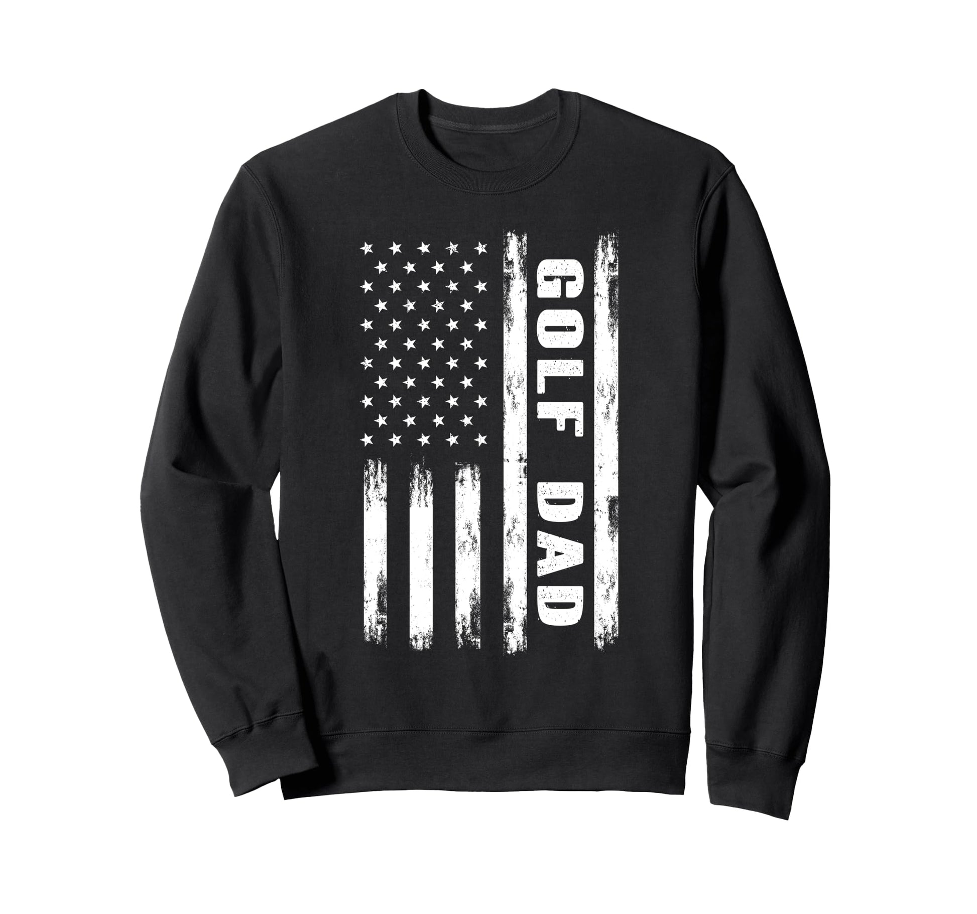 Golf Dad American Flag Grunge Sweatshirt - Custom Art Print Men Women - T-Shirt, Sweatshirt, Hoodie