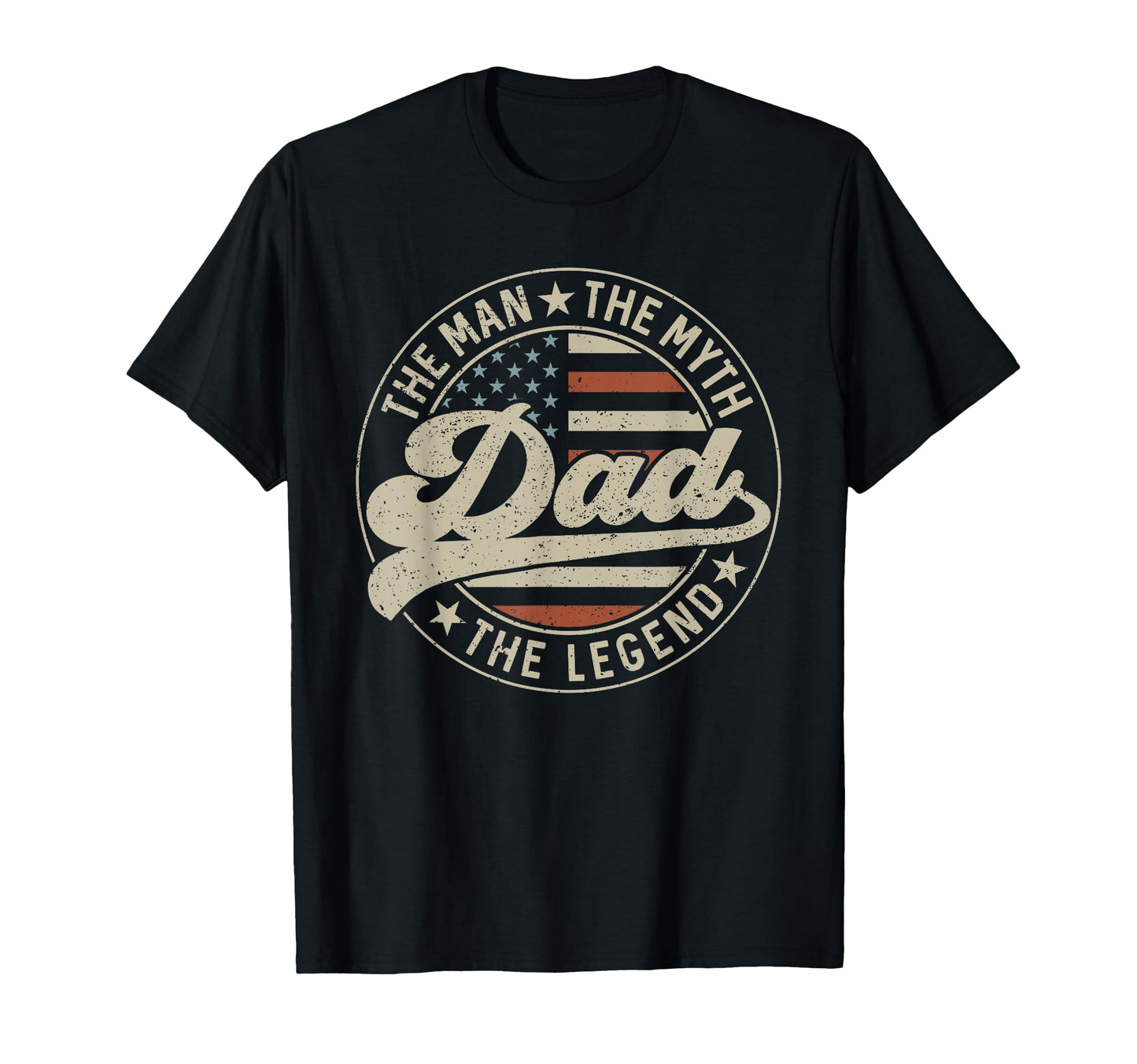 Dad Myth Legend Us Flag Fathers Day T-Shirt - Minimalist Print Men Women - T-Shirt, Sweatshirt, Hoodie