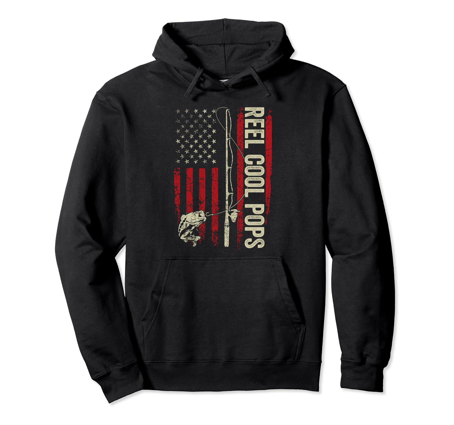 Reel Pops Fishing American Flag Hoodie - Aesthetic Graphic Men Women - T-Shirt, Sweatshirt, Hoodie