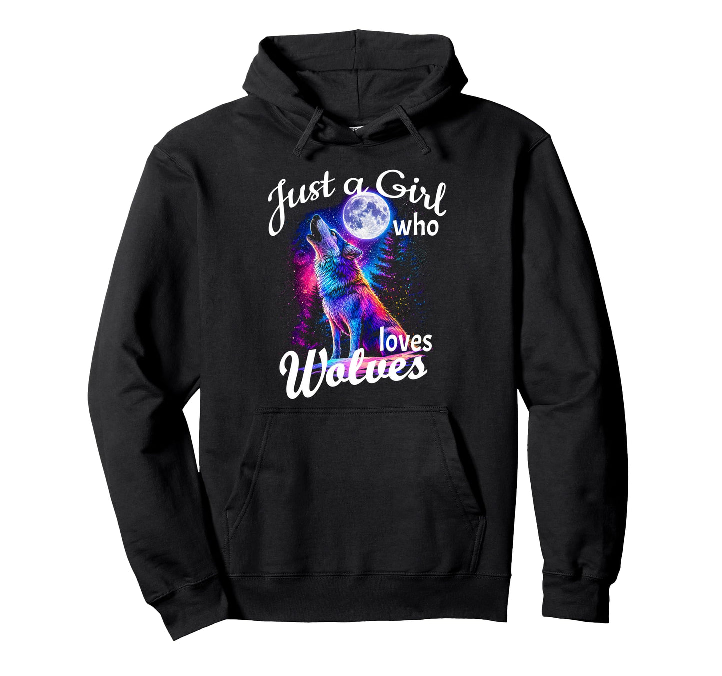 Just Who Loves Wolves Wolf Moon Hoodie - Custom Art Print Men Women - T-Shirt, Sweatshirt, Hoodie
