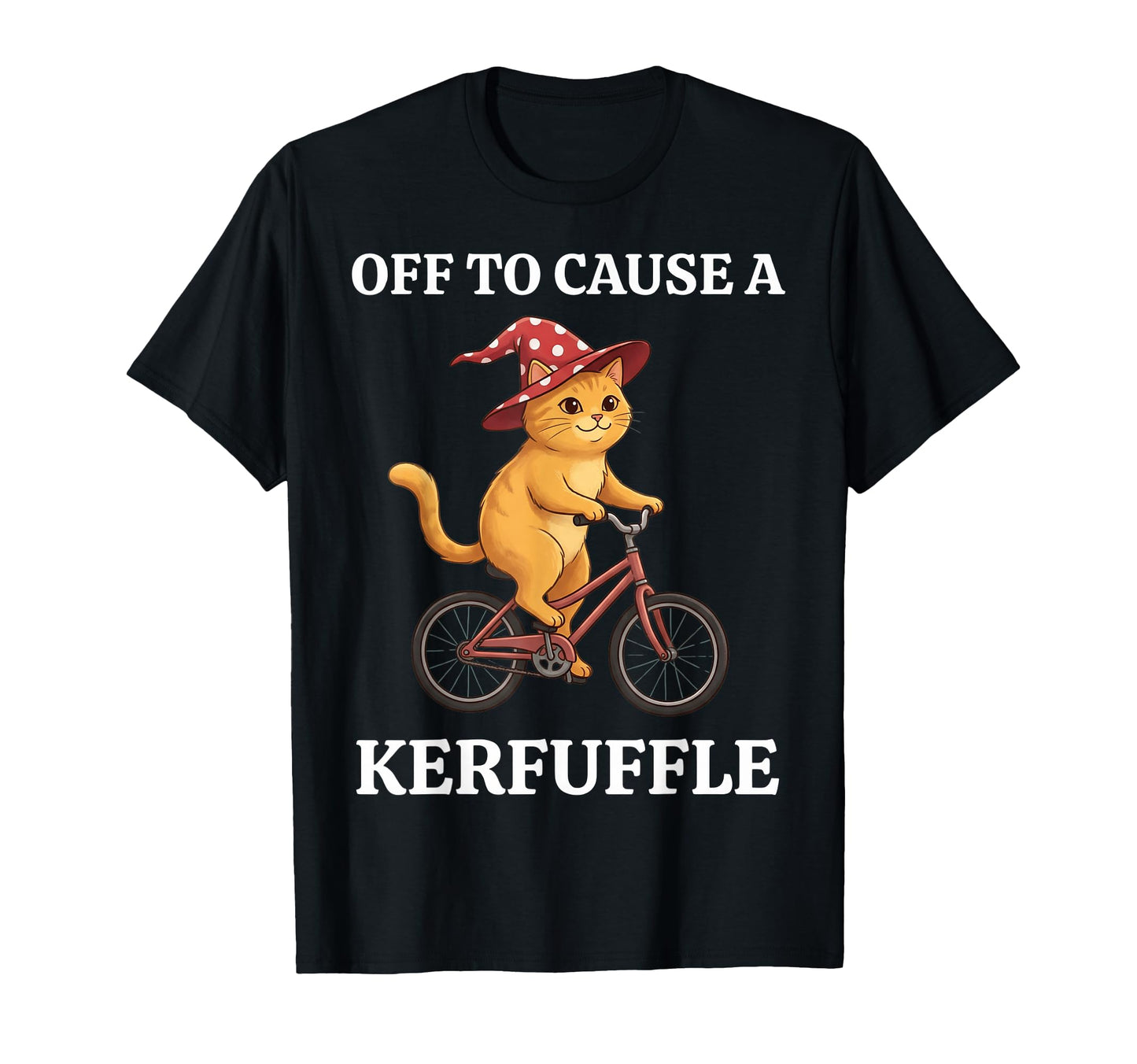 Off To Cause Kerfuffle Orange Cat T-Shirt - Fun Novelty Design for Adults - T-Shirt, Sweatshirt, Hoodie