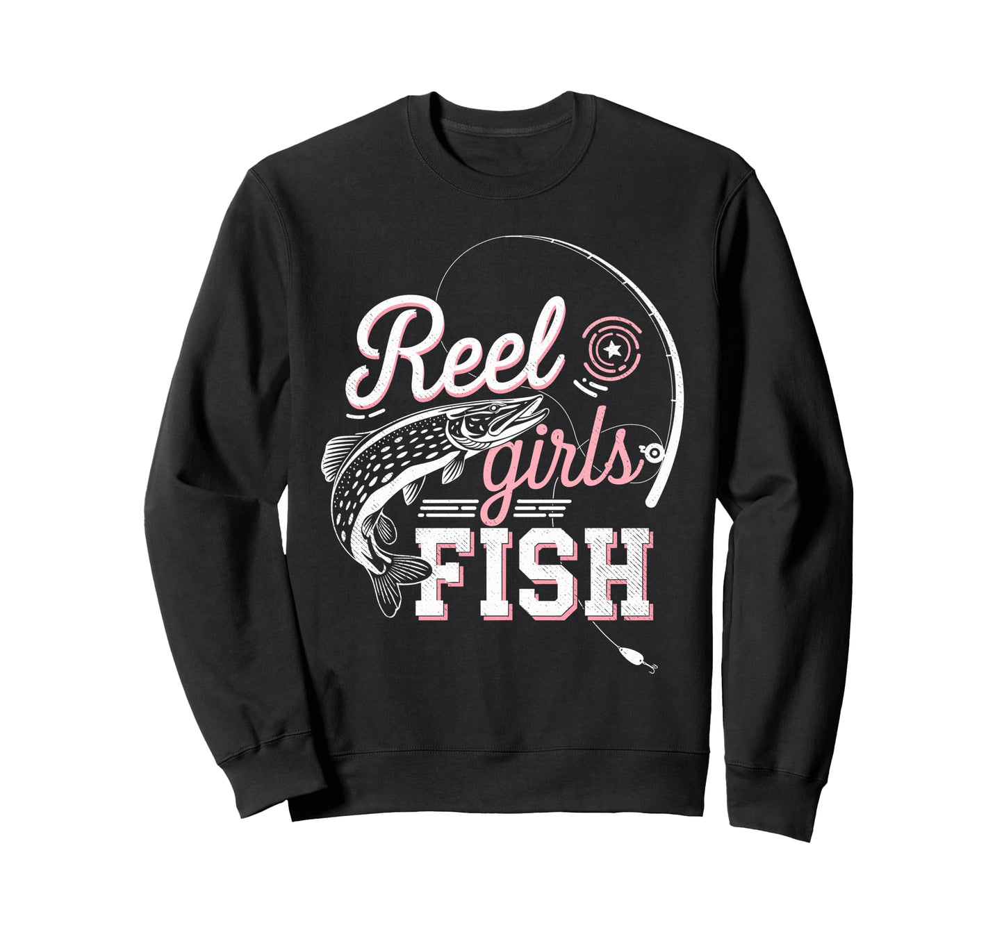 Reel Fish Fisher Mom Bass Fishing Sweatshirt - Novelty Apparel for Adults - T-Shirt, Sweatshirt, Hoodie