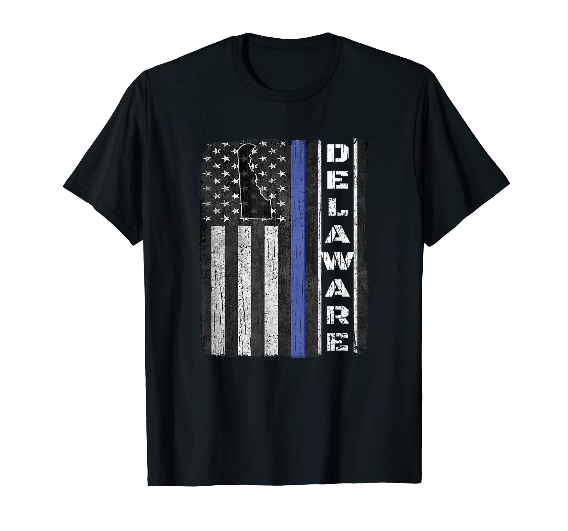 Delaware Thin Blue Line Police T-Shirt - Fun Novelty Design for Adults - T-Shirt, Sweatshirt, Hoodie