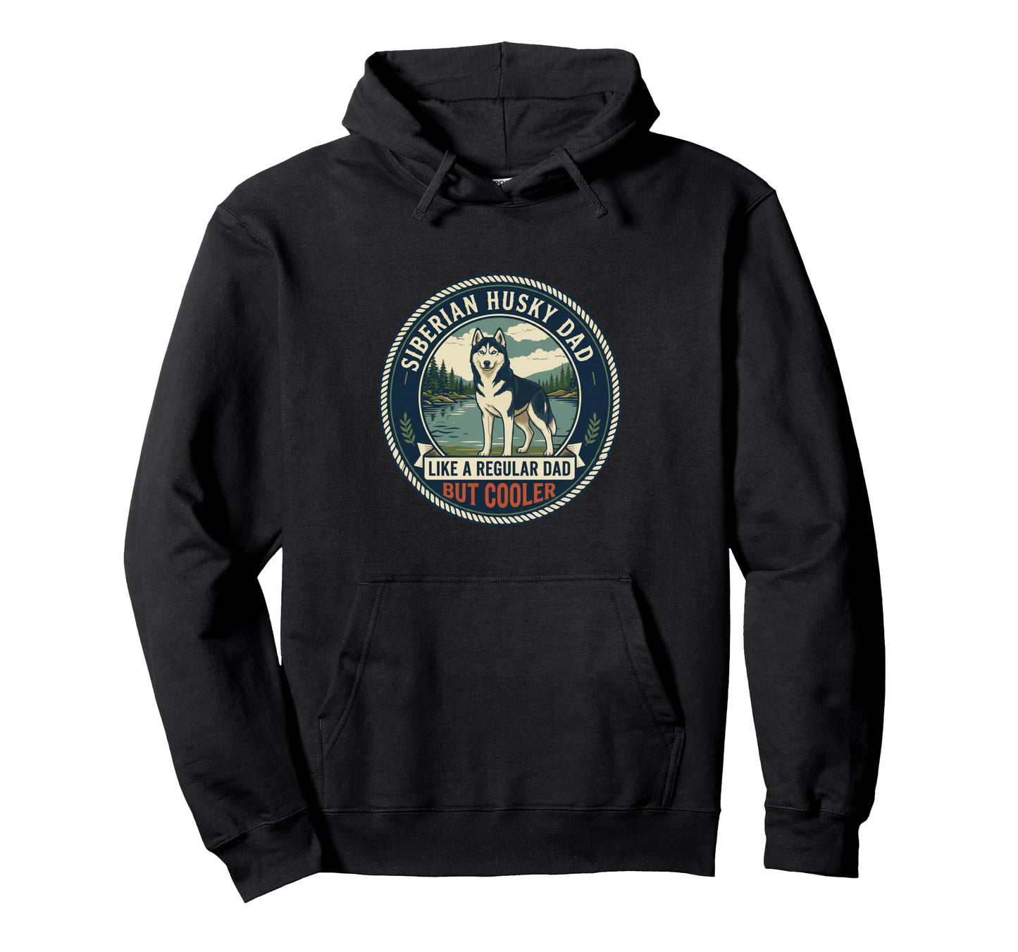 Siberian Husky Dad Like Regular Dad Hoodie - Aesthetic Graphic for Adults - T-Shirt, Sweatshirt, Hoodie