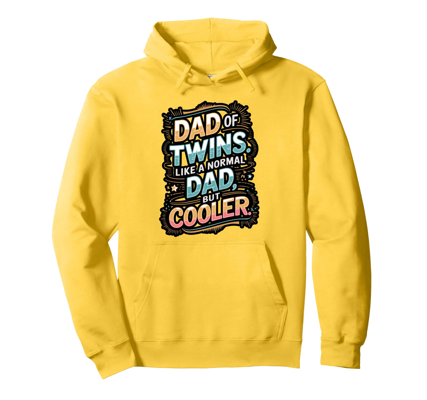 Dad Twins Like Normal Dad But Cooler Hoodie - Minimalist Print for Adults - T-Shirt, Sweatshirt, Hoodie