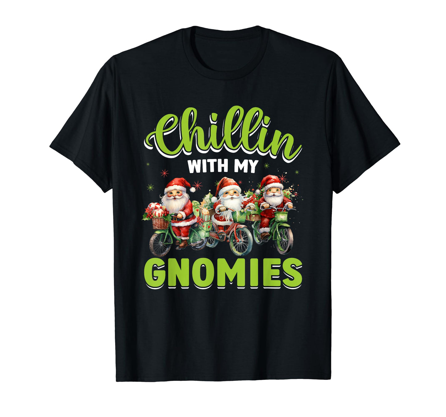 Bike Bicycle Mountain Bike Santa Claus T-Shirt - Trendy Graphic Men Women - T-Shirt, Sweatshirt, Hoodie