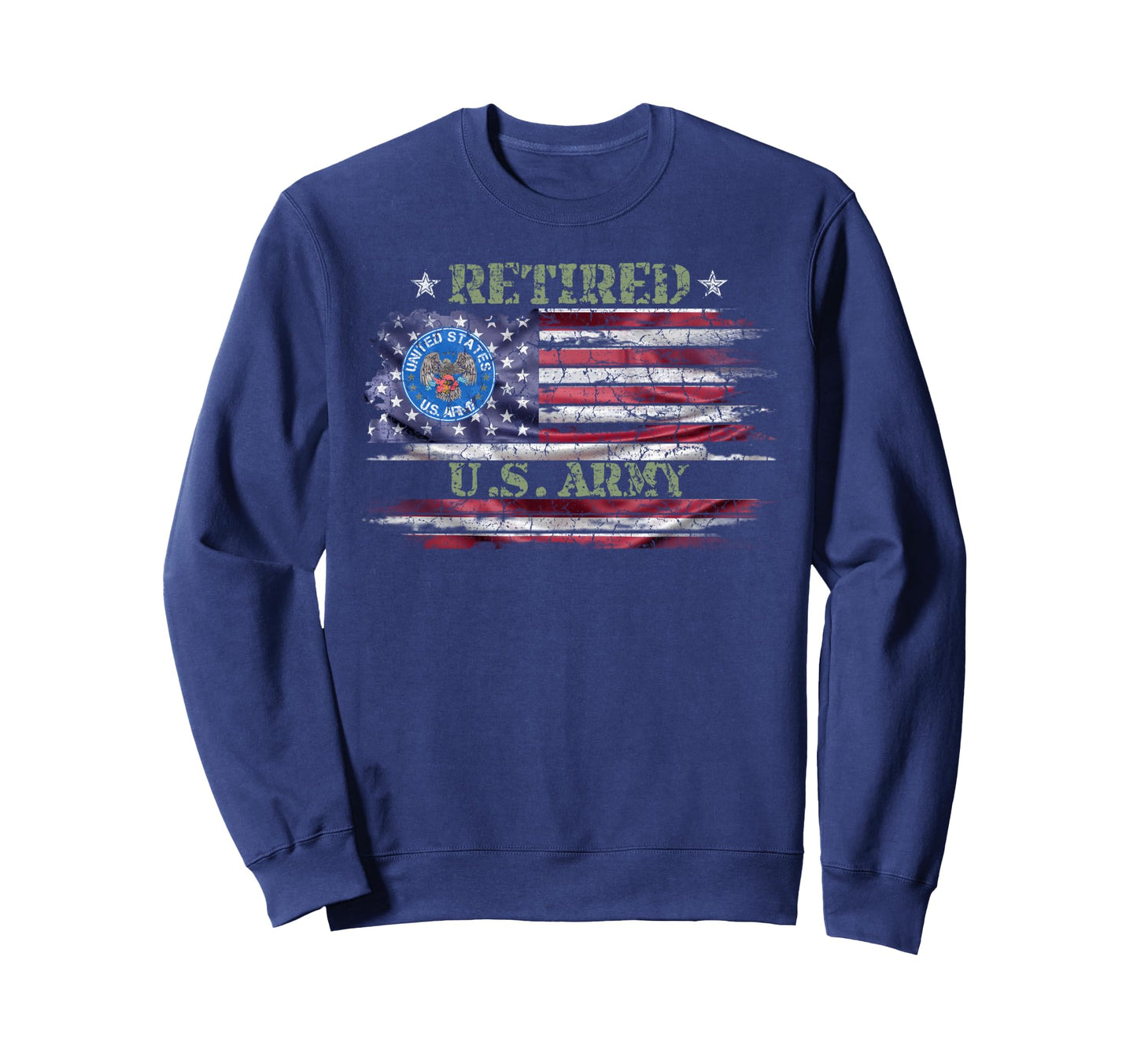 Usa American Flag Proud Retired Sweatshirt - Aesthetic Graphic Men Women - T-Shirt, Sweatshirt, Hoodie