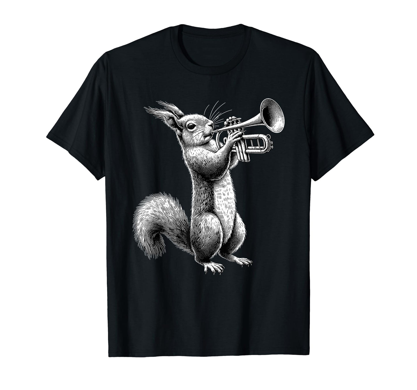 Squirrel Playing Trumpet Trumpeter T-Shirt - Unique Graphic for Adults - T-Shirt, Sweatshirt, Hoodie