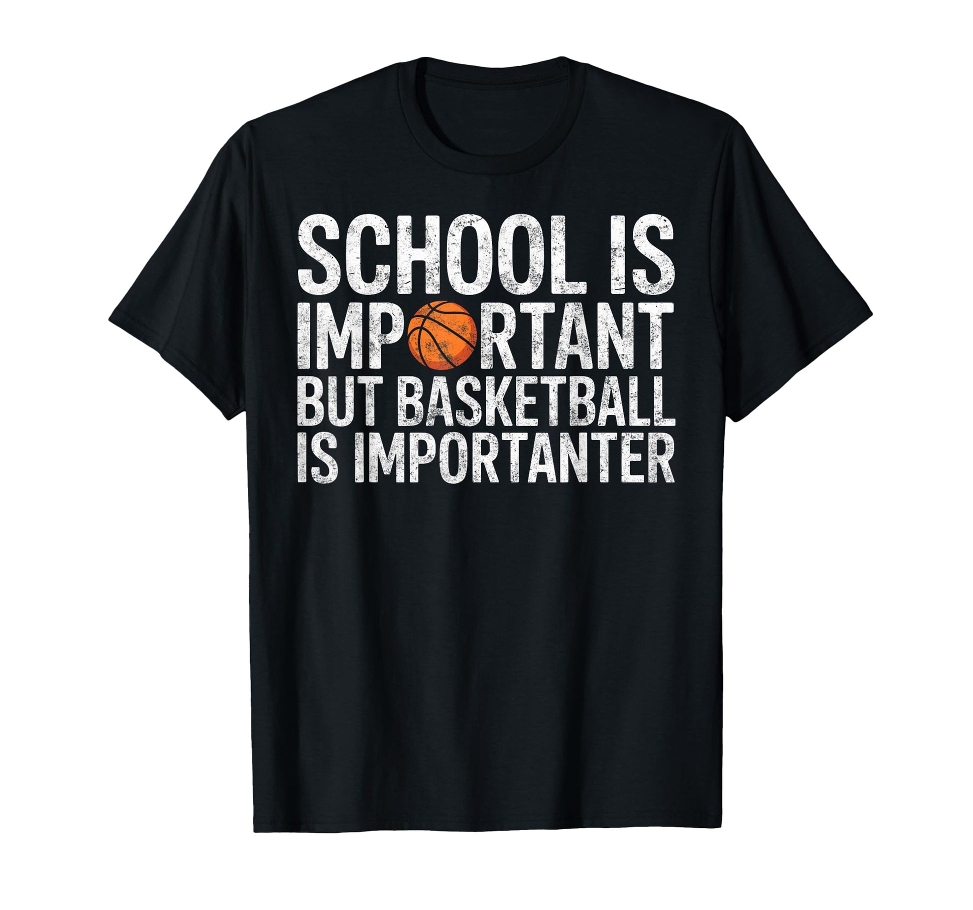 School Is Important But Basketball T-Shirt - Minimalist Print for Adults - T-Shirt, Sweatshirt, Hoodie