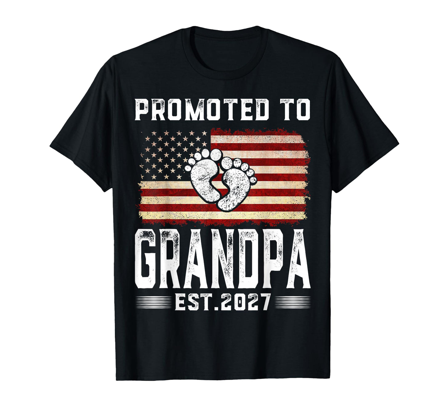 Promoted To Grandpa Est 2027 New Dad T-Shirt - Novelty Apparel for Adults - T-Shirt, Sweatshirt, Hoodie