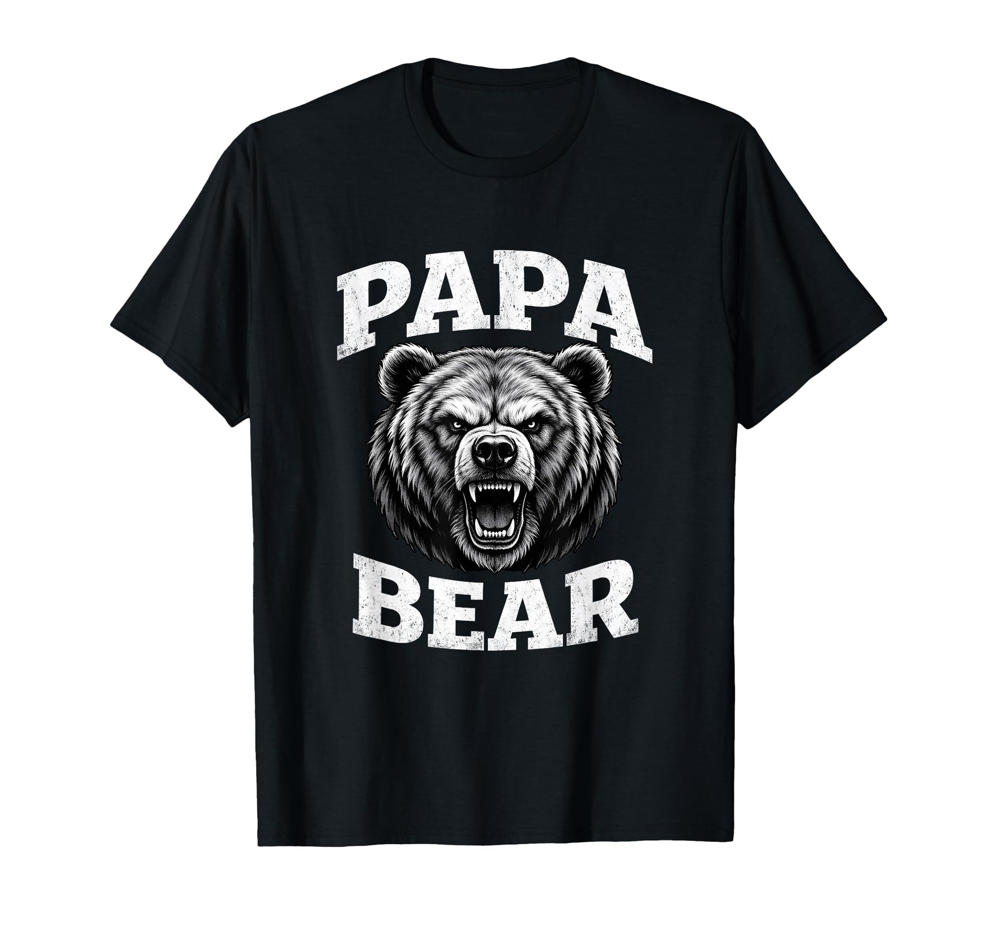 Papa Bear Grizzly Head Proud Strong T-Shirt - Custom Art Print Unisex - T-Shirt, Sweatshirt, Hoodie