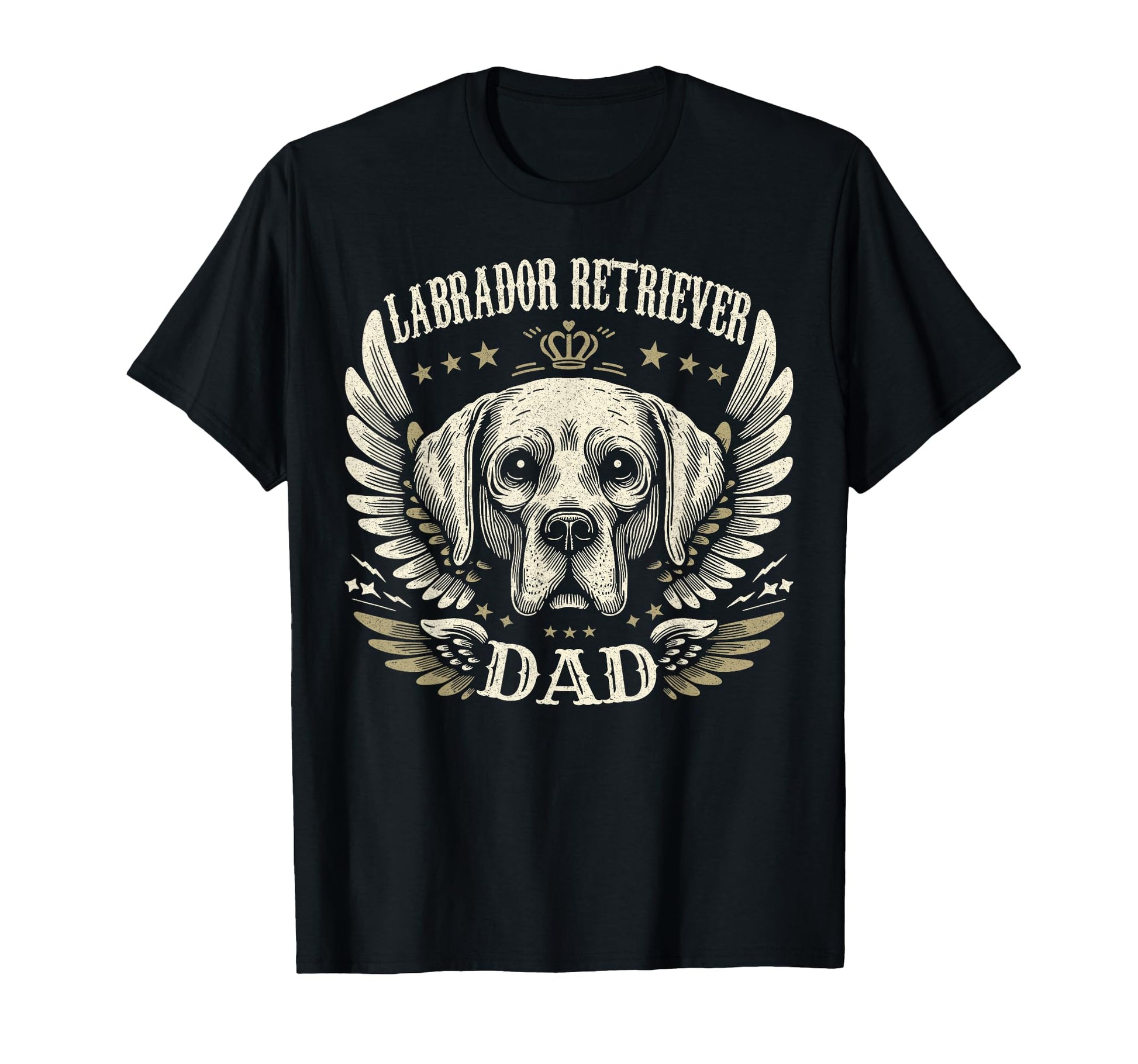 Labrador Retriever Dad Biker Wings T-Shirt - Graphic Print Men Women - T-Shirt, Sweatshirt, Hoodie