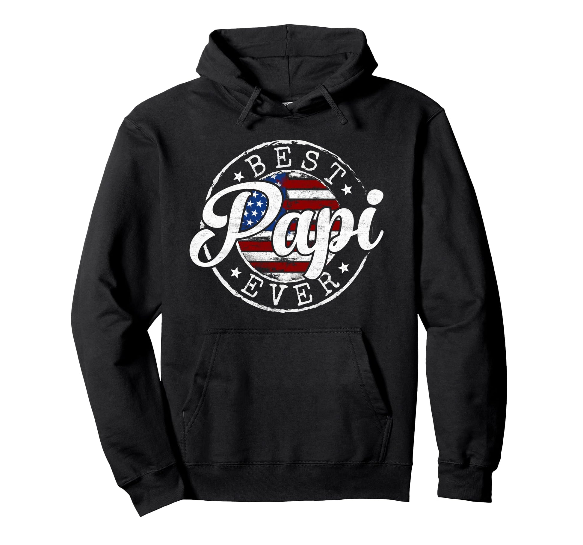 Best Papi Ever Usa Flag Stamp Fathers Hoodie - Novelty Apparel Men Women - T-Shirt, Sweatshirt, Hoodie