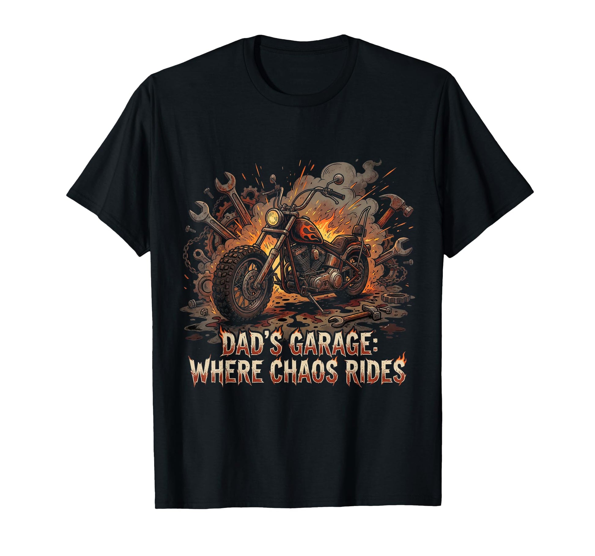 Garage Motorcycle Papa Rider Biker Dad T-Shirt - Graphic Print Men Women - T-Shirt, Sweatshirt, Hoodie