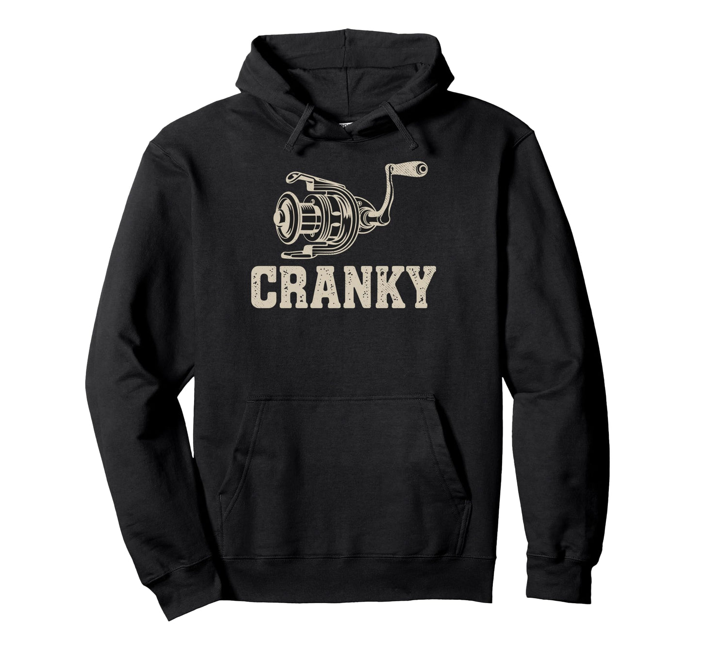 Reel Cranky Fisherman Fishing Angler Hoodie - Unique Graphic Men Women - T-Shirt, Sweatshirt, Hoodie