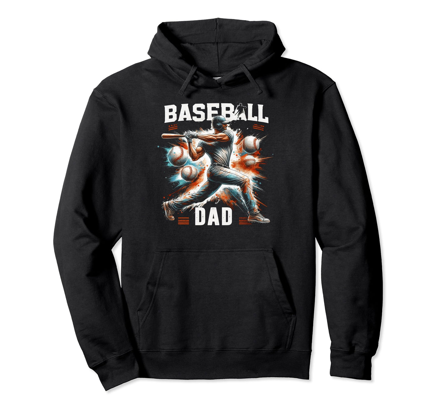 Baseball Dad Fathers Day Hoodie - Unique Graphic Unisex - T-Shirt, Sweatshirt, Hoodie