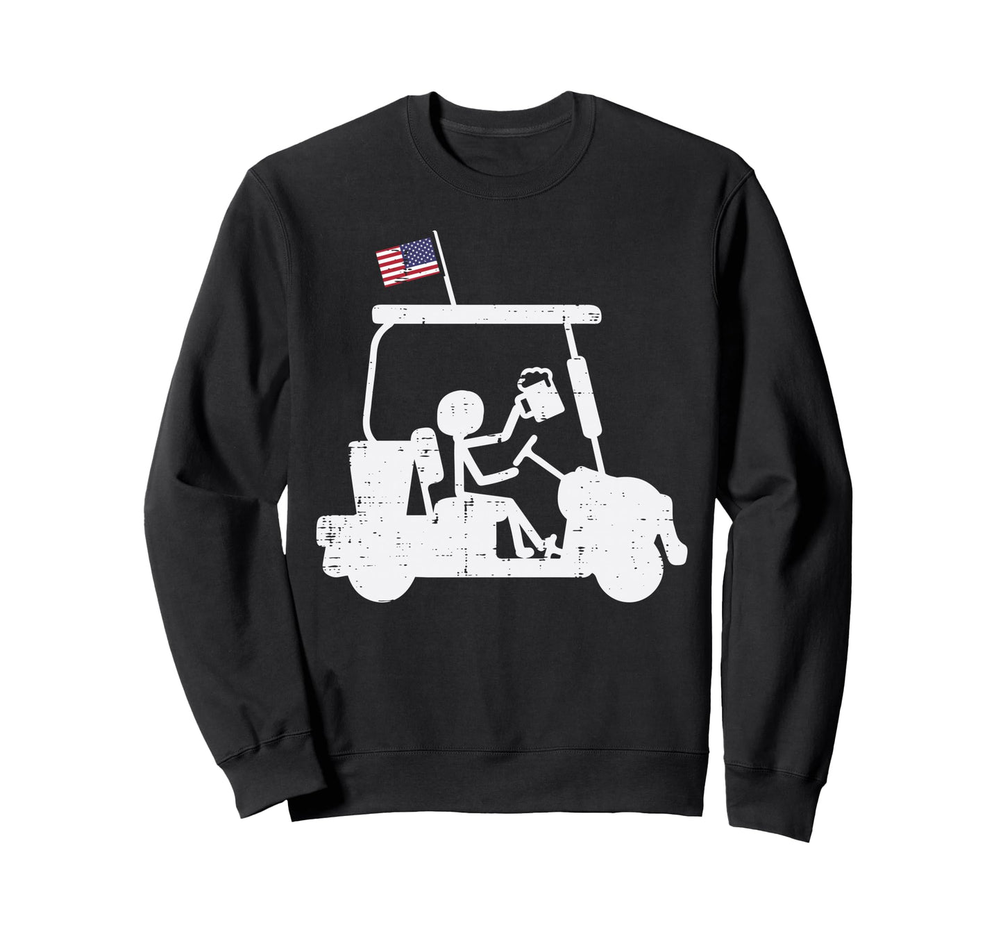 Golf Cart Us Flag Funny Golfing Sweatshirt - Trendy Graphic Unisex - T-Shirt, Sweatshirt, Hoodie