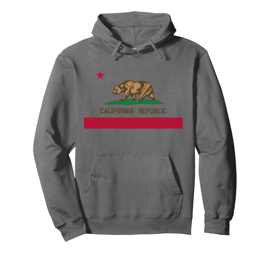 California Republic Flag Patriotic State Hoodie - Trendy Graphic Men Women - T-Shirt, Sweatshirt, Hoodie