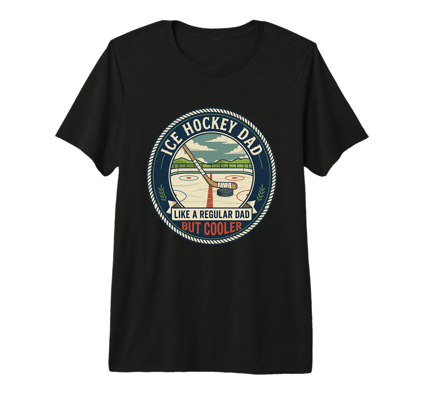 Mens Ice Hockey Dad Player Puck Stick T-Shirt - Streetwear Style Men Women - T-Shirt, Sweatshirt, Hoodie