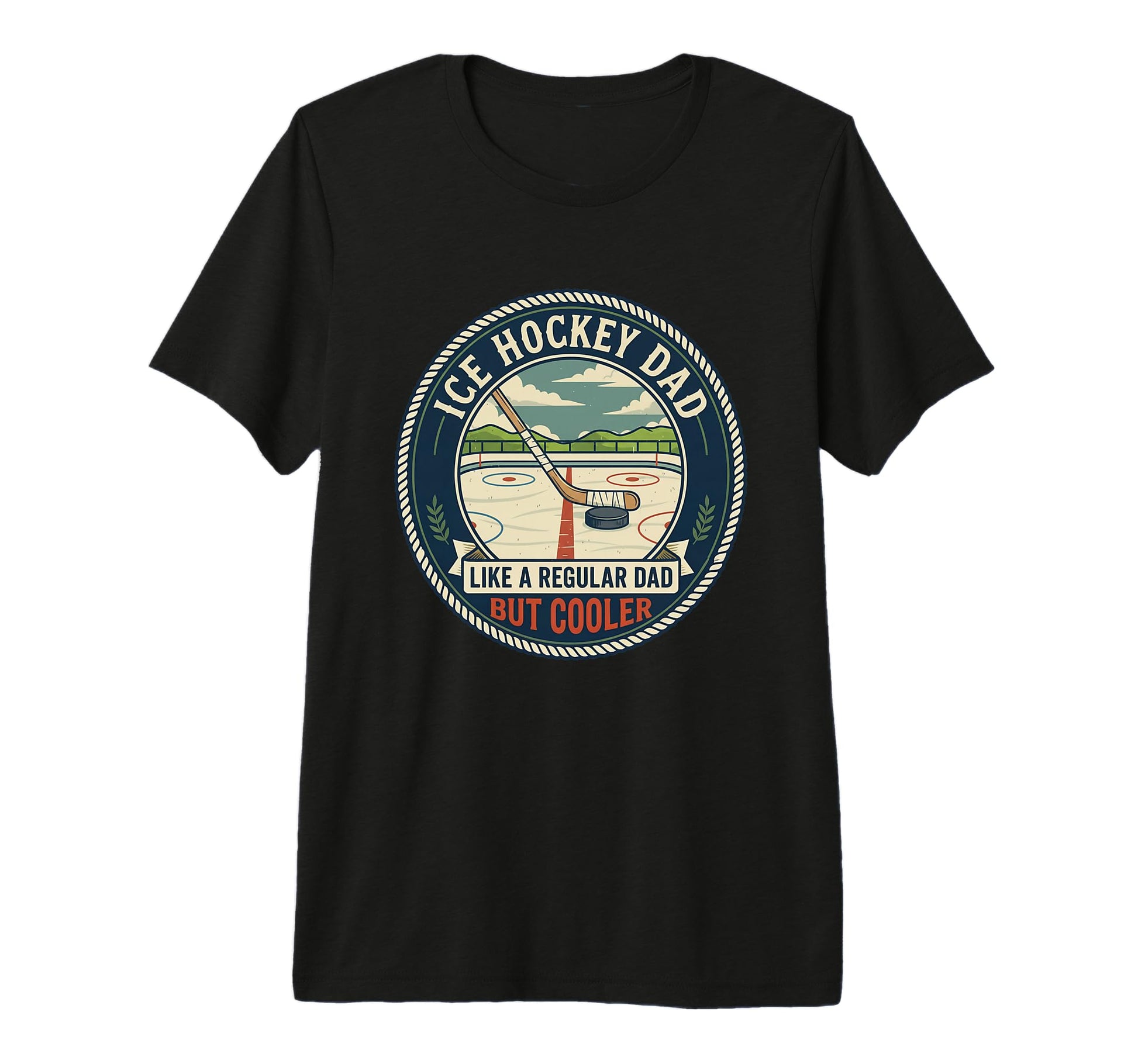 Mens Ice Hockey Dad Player Puck Stick T-Shirt - Streetwear Style Men Women - T-Shirt, Sweatshirt, Hoodie