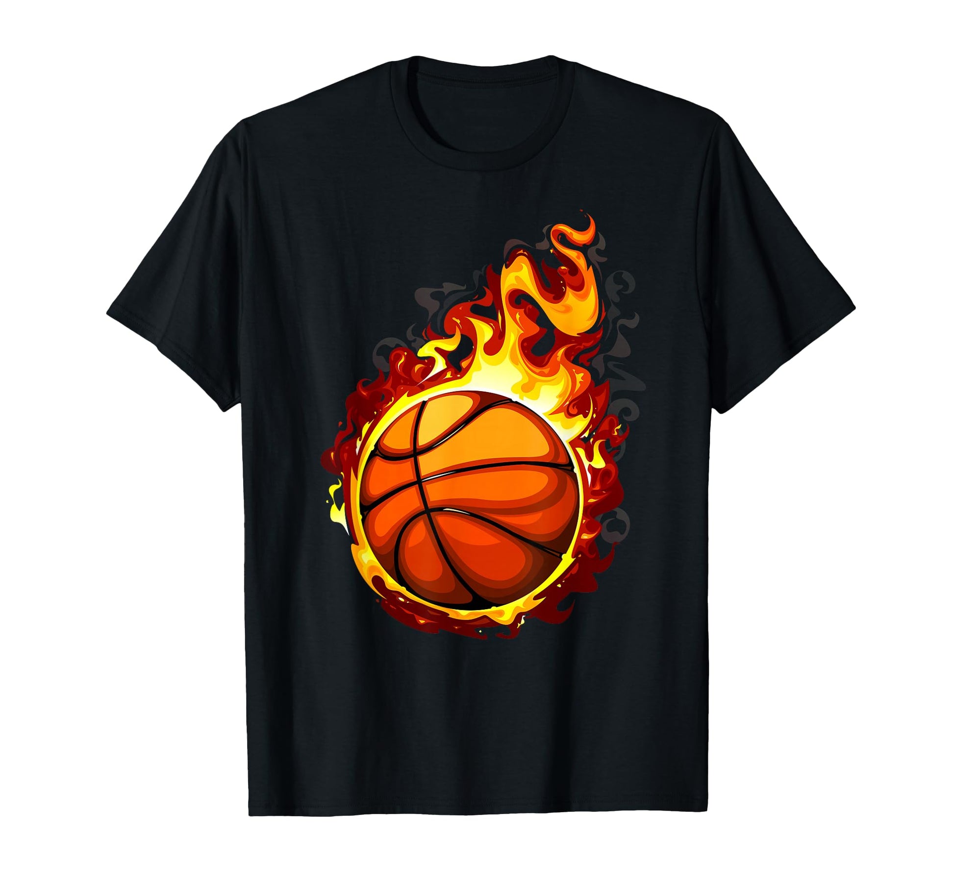 Basketball Ball Fire Basketball Player T-Shirt - Trendy Graphic for Adults - T-Shirt, Sweatshirt, Hoodie