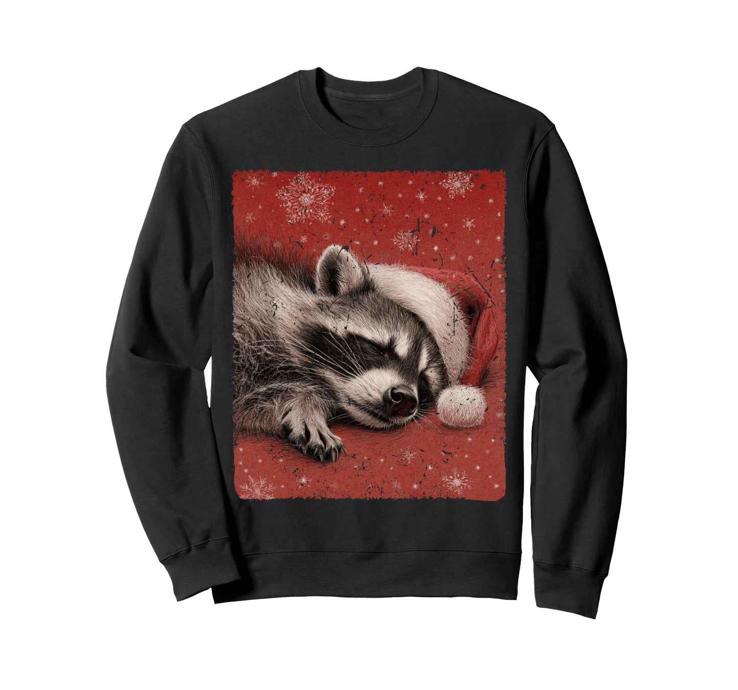 Pop Art Raccoon Winter Designer Sweatshirt - Fun Novelty Design Men Women - T-Shirt, Sweatshirt, Hoodie