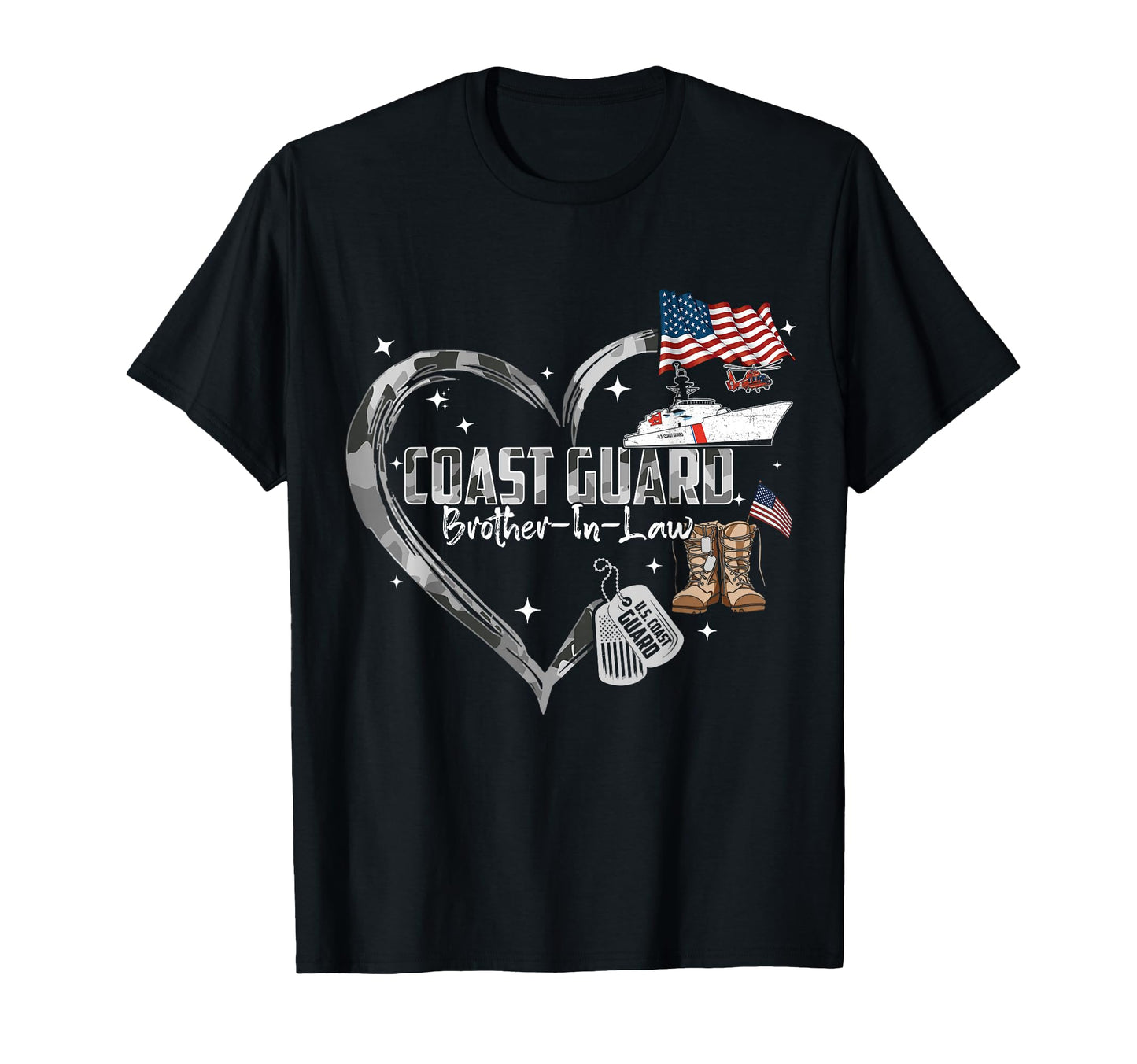 Proud Coast Guard Brother Law Camo T-Shirt - Custom Art Print Men Women - T-Shirt, Sweatshirt, Hoodie