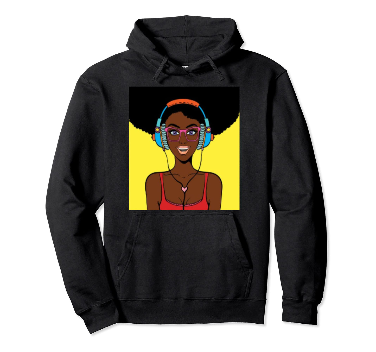 Comic Pop Art Afro Hoodie - Custom Art Print for Adults - T-Shirt, Sweatshirt, Hoodie