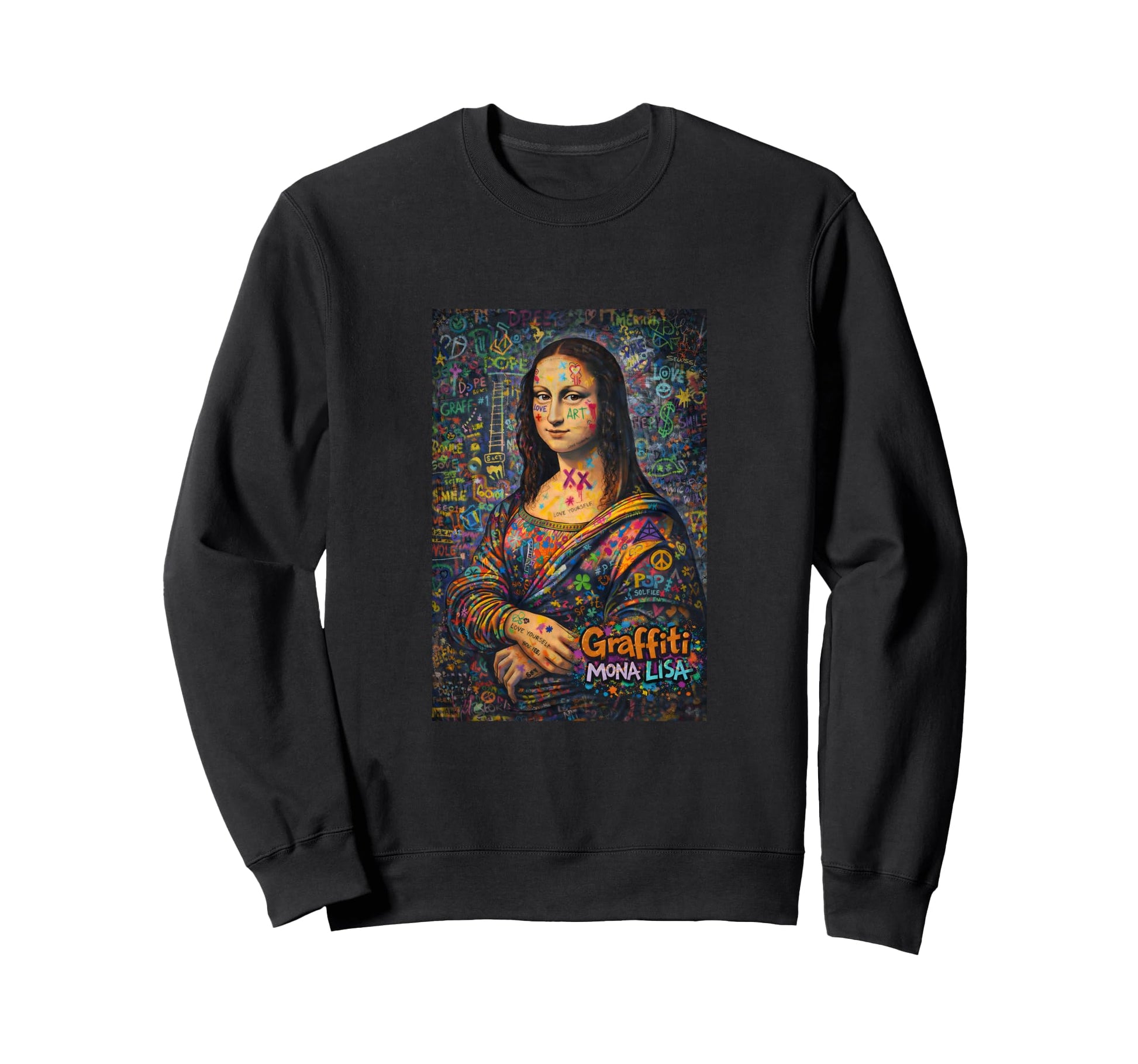 Graffiti Mona Lisa Pop Art Colorful Sweatshirt - Trendy Graphic Men Women - T-Shirt, Sweatshirt, Hoodie