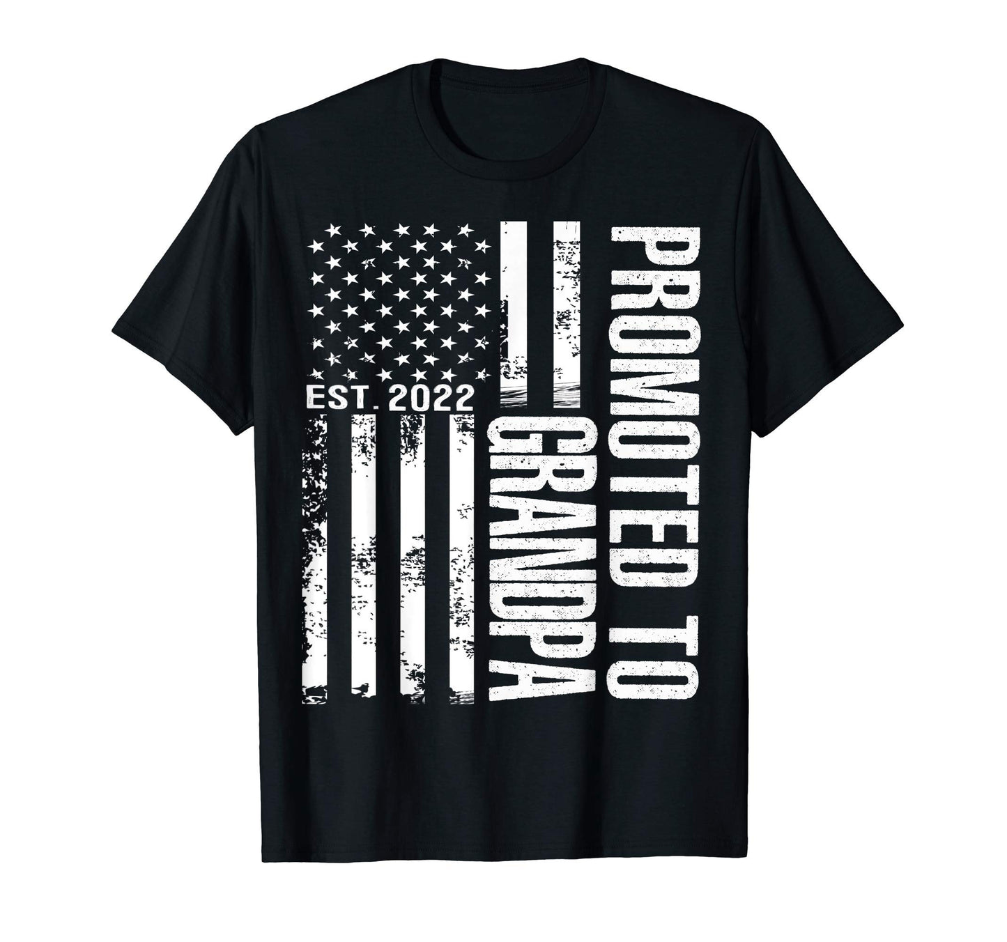Mens Promoted To Grandpa 2022 American T-Shirt - Unique Graphic Men Women - T-Shirt, Sweatshirt, Hoodie